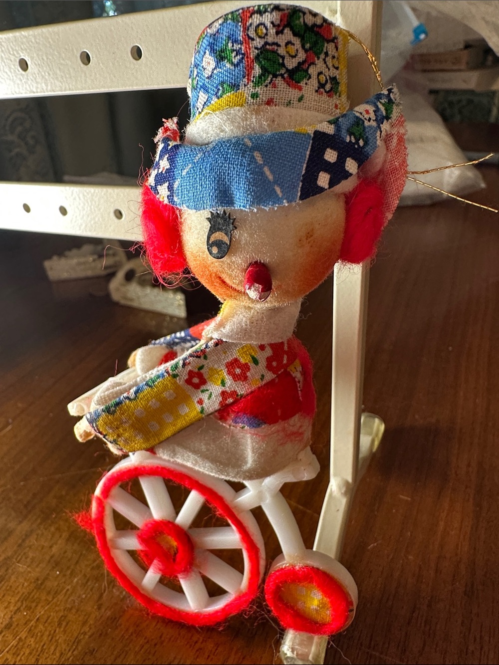 Vintage Clown Riding A Plastic Tricycle Ornament‎